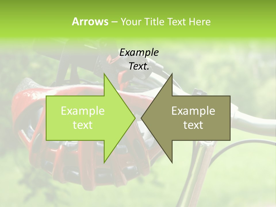 A Red Bicycle Helmet On The Handlebars Of A Bicycle PowerPoint Template