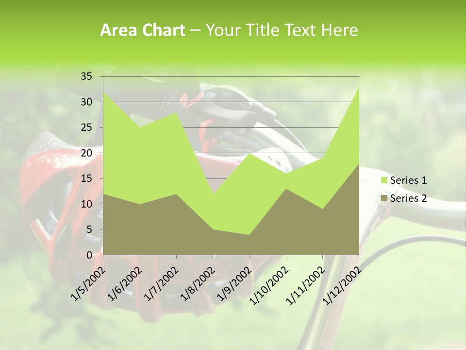 A Red Bicycle Helmet On The Handlebars Of A Bicycle PowerPoint Template