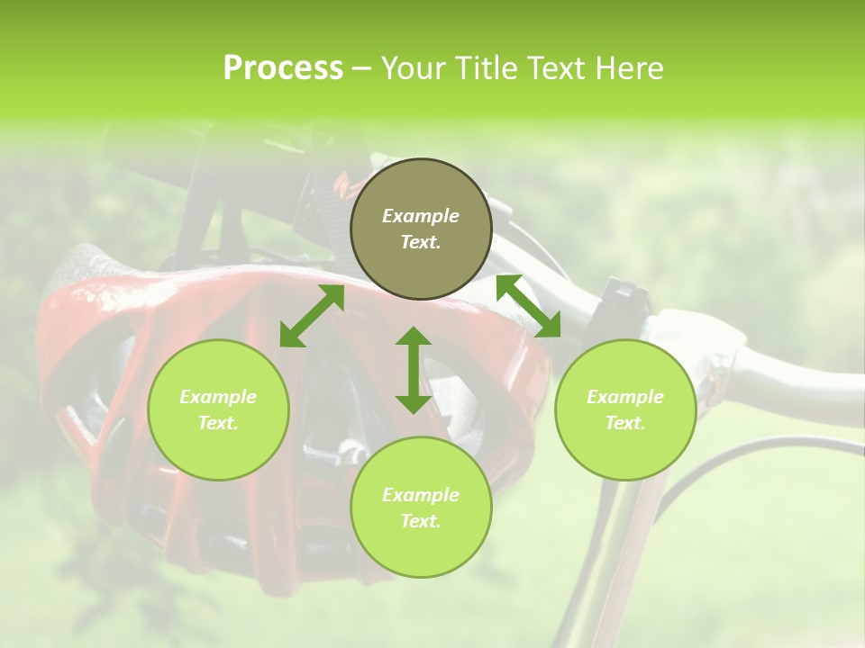 A Red Bicycle Helmet On The Handlebars Of A Bicycle PowerPoint Template