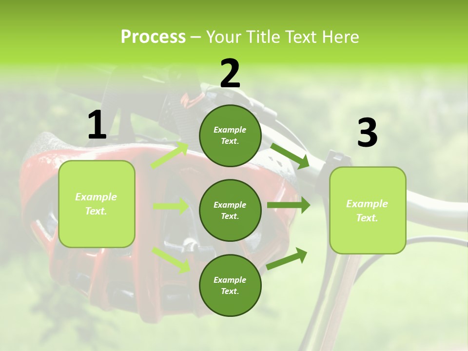 A Red Bicycle Helmet On The Handlebars Of A Bicycle PowerPoint Template