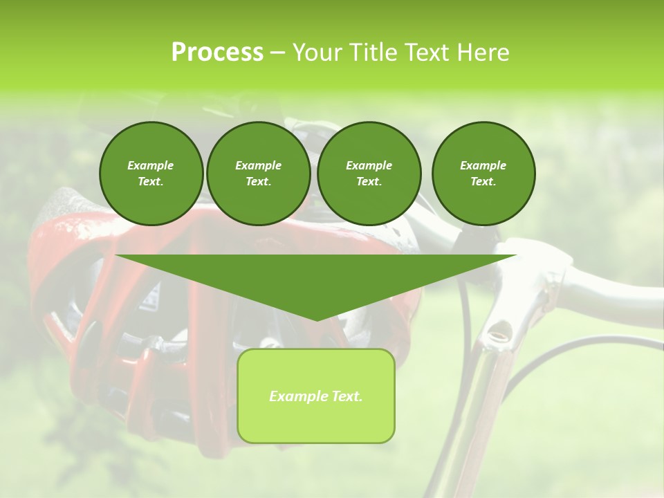 A Red Bicycle Helmet On The Handlebars Of A Bicycle PowerPoint Template