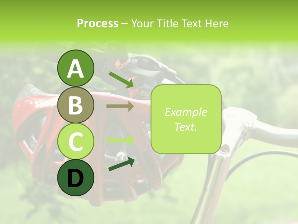 A Red Bicycle Helmet On The Handlebars Of A Bicycle PowerPoint Template