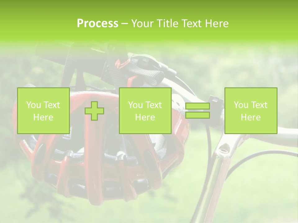 A Red Bicycle Helmet On The Handlebars Of A Bicycle PowerPoint Template