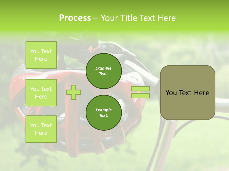 A Red Bicycle Helmet On The Handlebars Of A Bicycle PowerPoint Template