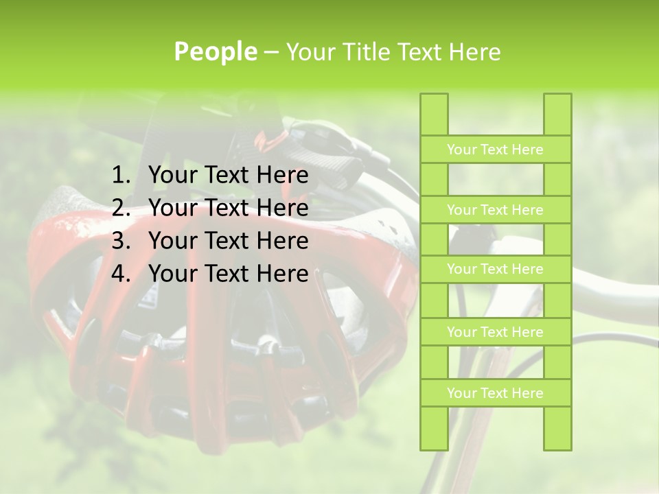A Red Bicycle Helmet On The Handlebars Of A Bicycle PowerPoint Template