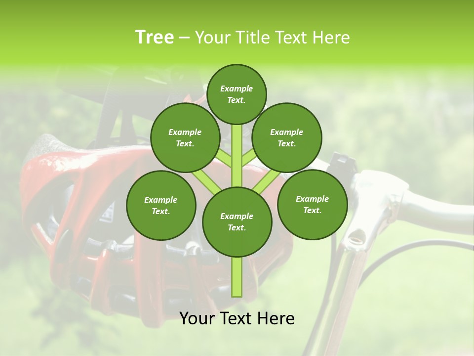 A Red Bicycle Helmet On The Handlebars Of A Bicycle PowerPoint Template