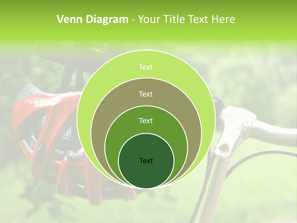 A Red Bicycle Helmet On The Handlebars Of A Bicycle PowerPoint Template