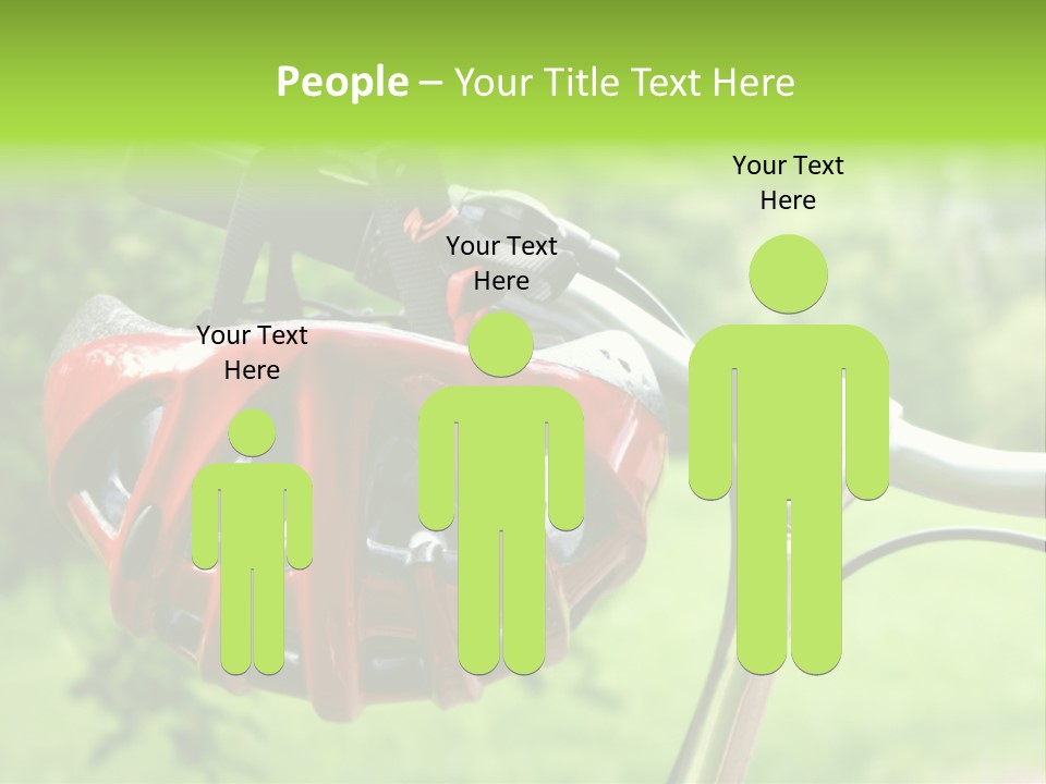 A Red Bicycle Helmet On The Handlebars Of A Bicycle PowerPoint Template