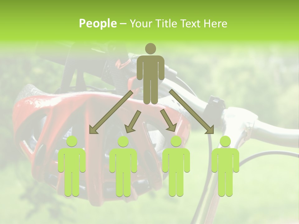 A Red Bicycle Helmet On The Handlebars Of A Bicycle PowerPoint Template