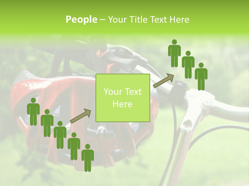 A Red Bicycle Helmet On The Handlebars Of A Bicycle PowerPoint Template