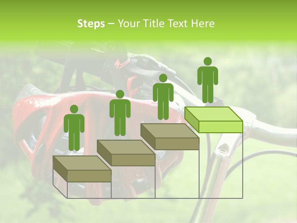 A Red Bicycle Helmet On The Handlebars Of A Bicycle PowerPoint Template
