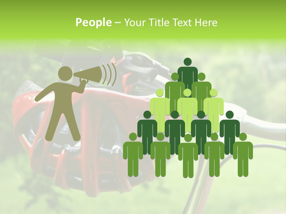 A Red Bicycle Helmet On The Handlebars Of A Bicycle PowerPoint Template