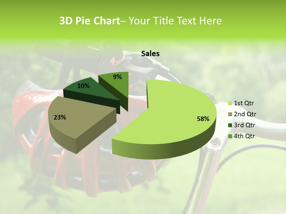 A Red Bicycle Helmet On The Handlebars Of A Bicycle PowerPoint Template