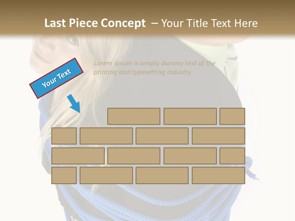 Corrupted Businesspeople - Woman And Man By Blue Rope PowerPoint Template