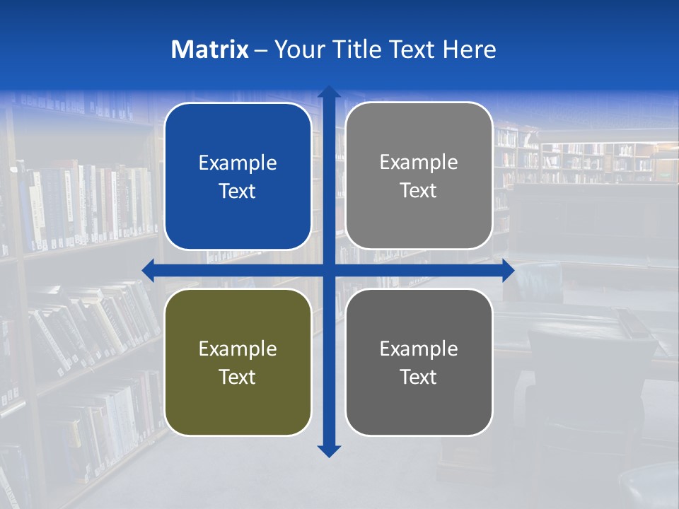 Lots Of Bookson Shelves At The Library. PowerPoint Template