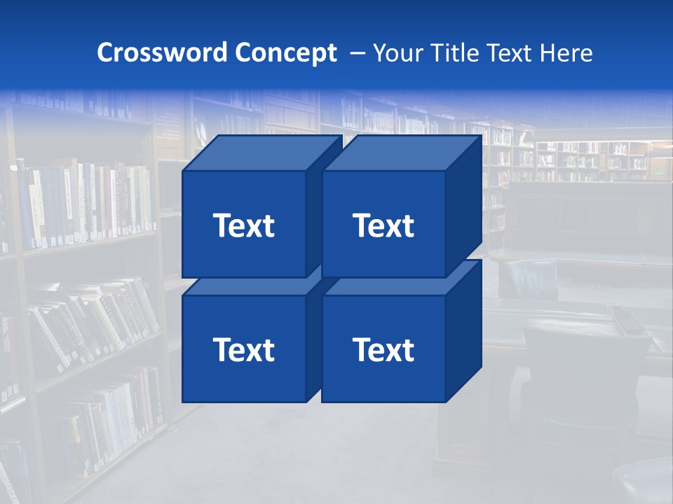 Lots Of Bookson Shelves At The Library. PowerPoint Template