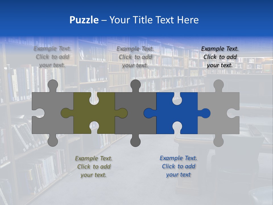 Lots Of Bookson Shelves At The Library. PowerPoint Template