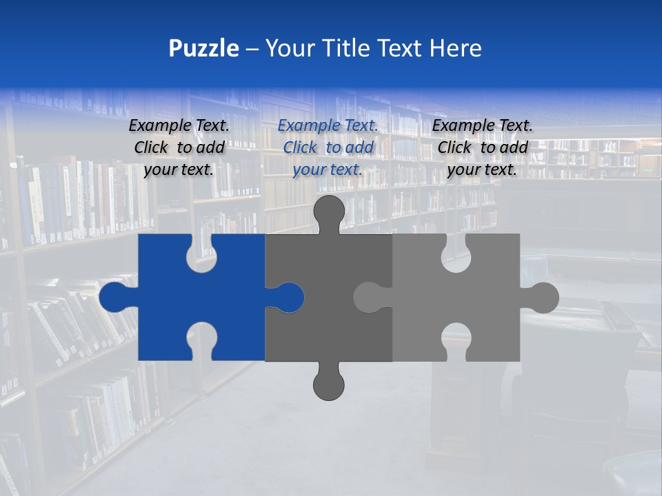 Lots Of Bookson Shelves At The Library. PowerPoint Template