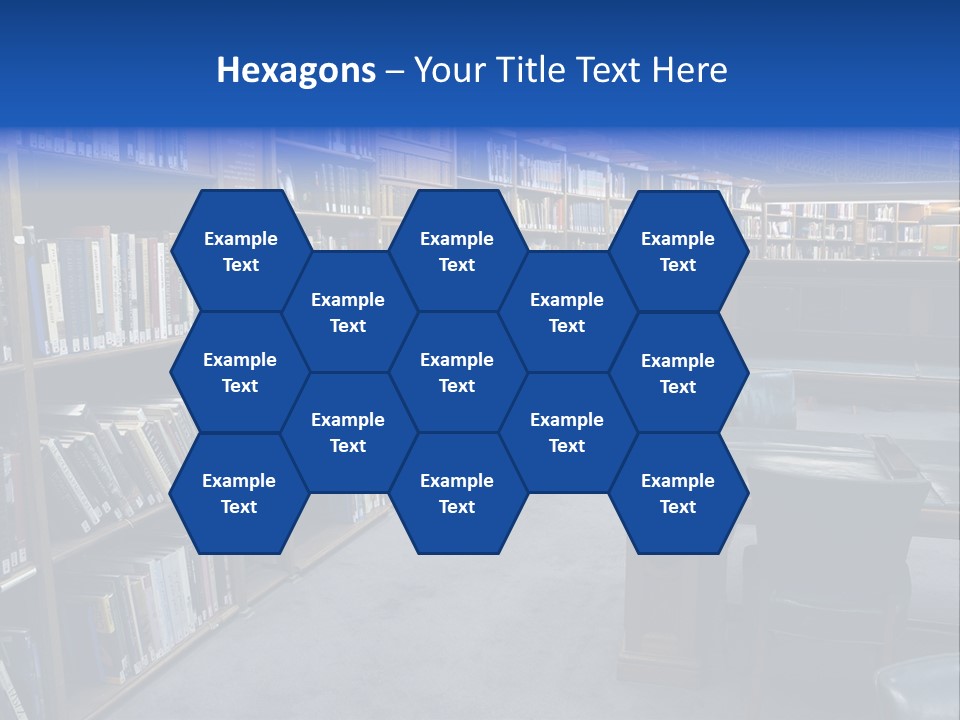 Lots Of Bookson Shelves At The Library. PowerPoint Template