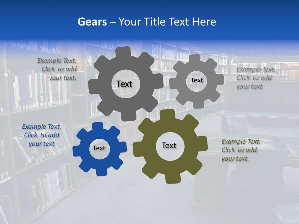 Lots Of Bookson Shelves At The Library. PowerPoint Template