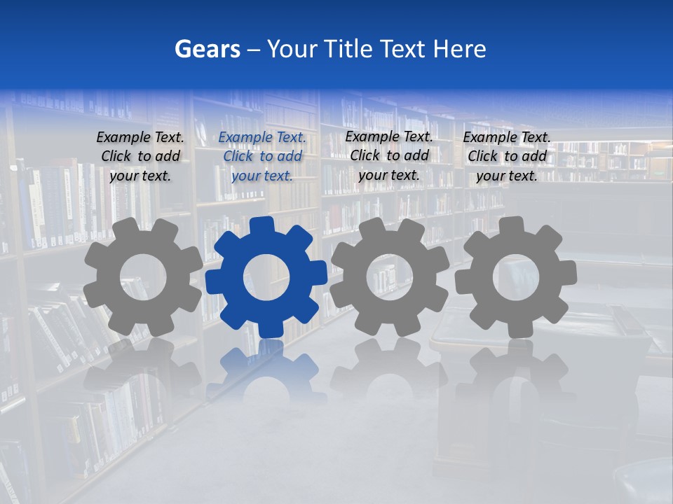 Lots Of Bookson Shelves At The Library. PowerPoint Template