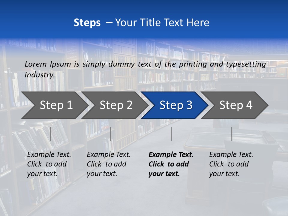 Lots Of Bookson Shelves At The Library. PowerPoint Template