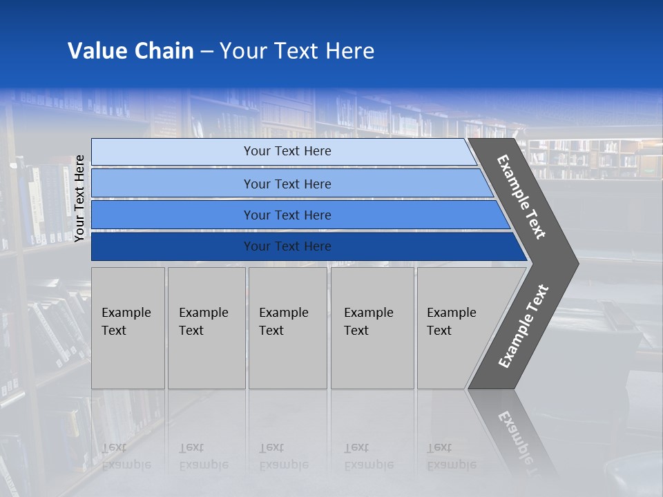 Lots Of Bookson Shelves At The Library. PowerPoint Template