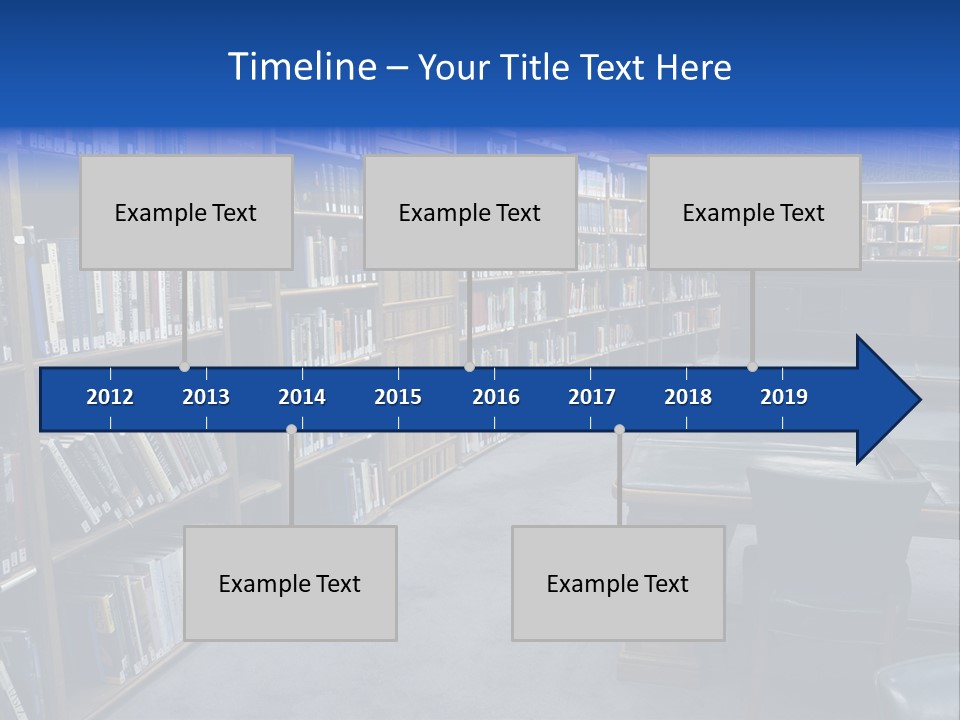 Lots Of Bookson Shelves At The Library. PowerPoint Template