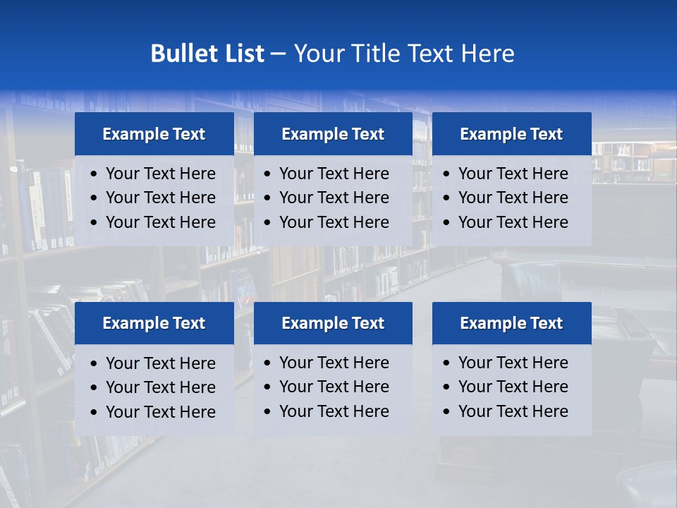 Lots Of Bookson Shelves At The Library. PowerPoint Template