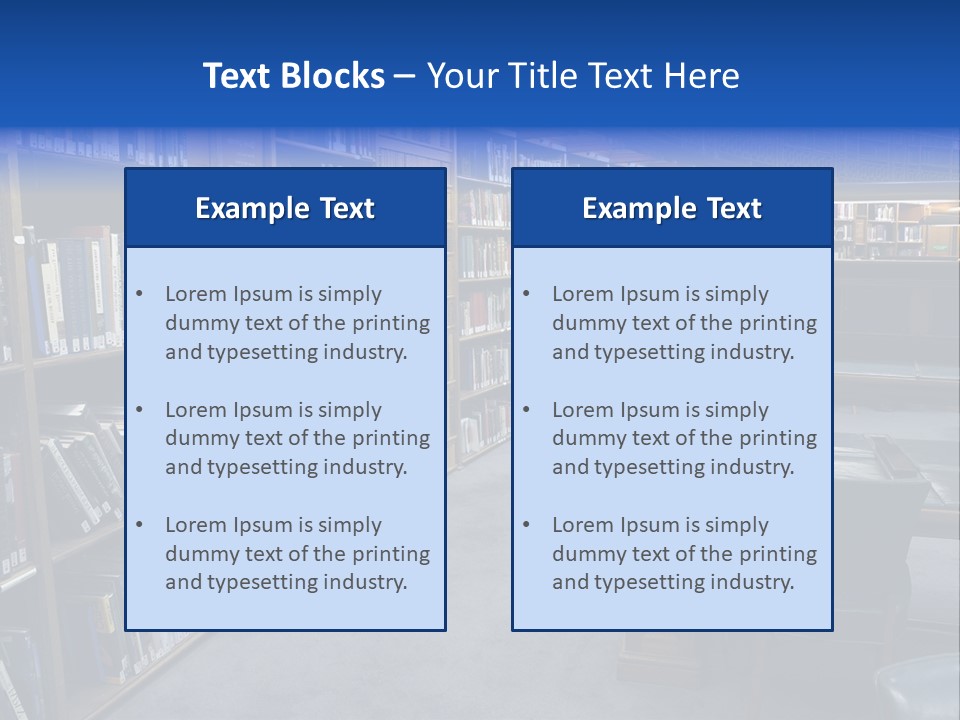 Lots Of Bookson Shelves At The Library. PowerPoint Template