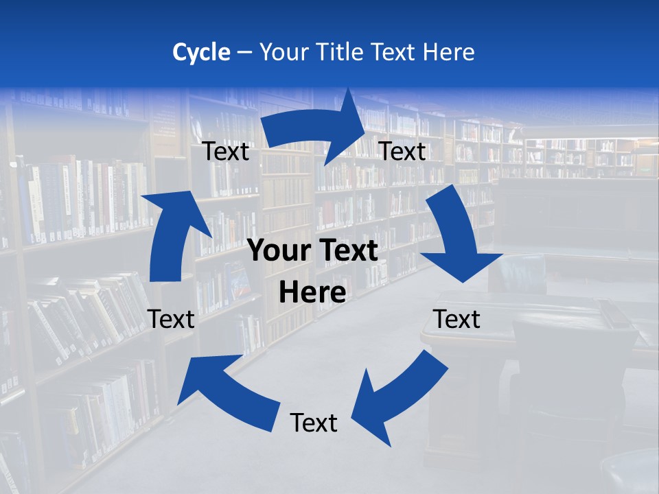 Lots Of Bookson Shelves At The Library. PowerPoint Template