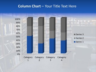 Lots Of Bookson Shelves At The Library. PowerPoint Template