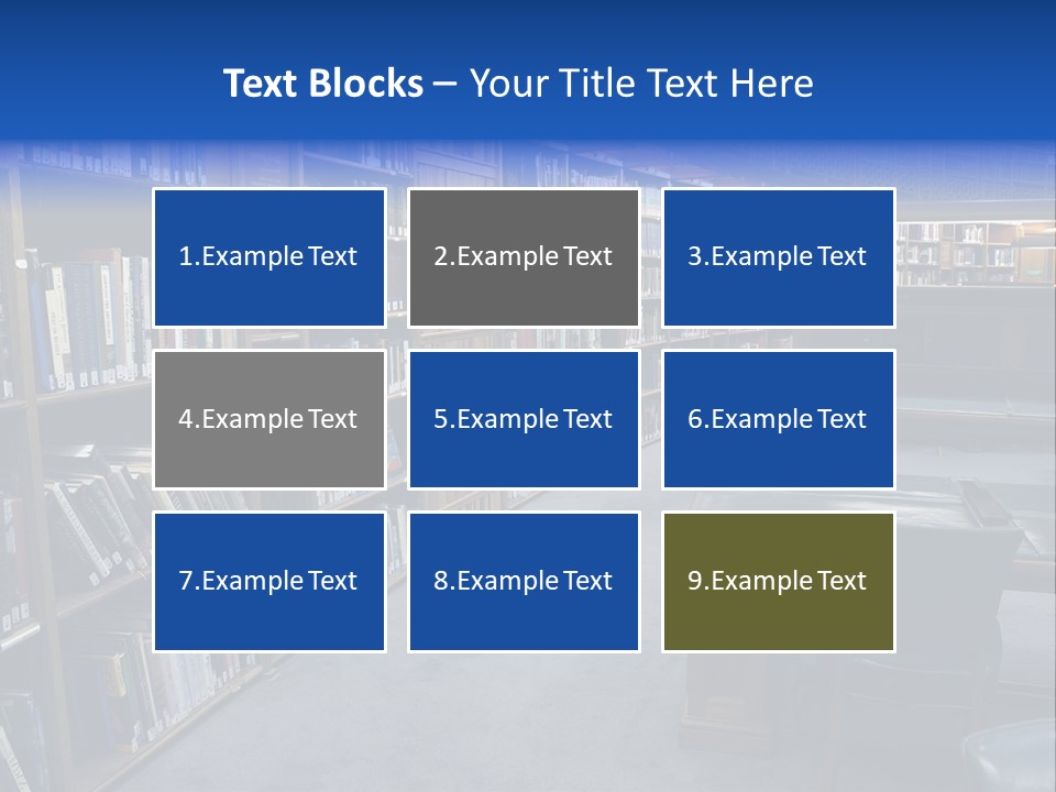 Lots Of Bookson Shelves At The Library. PowerPoint Template