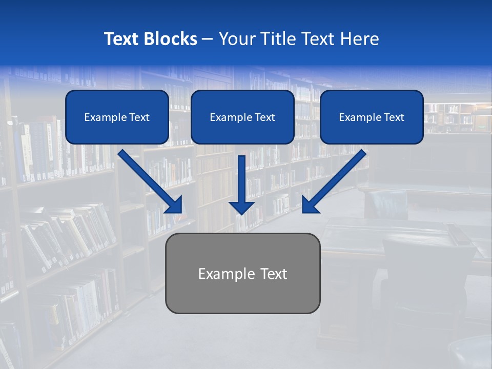 Lots Of Bookson Shelves At The Library. PowerPoint Template