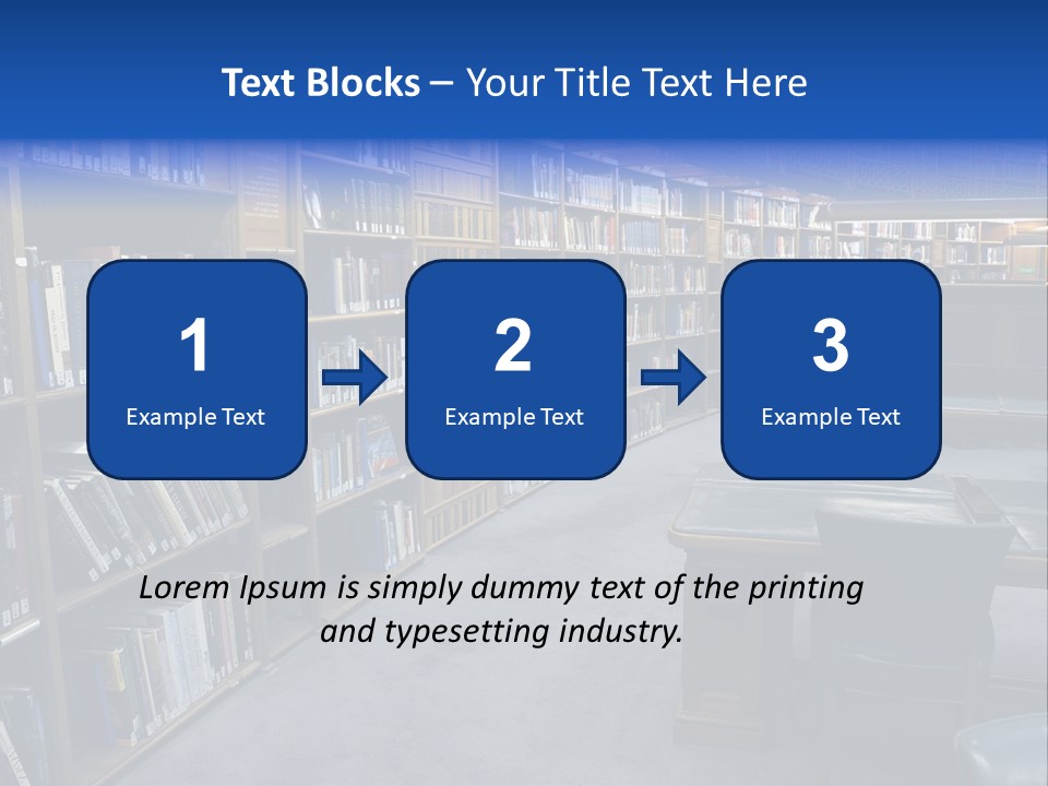 Lots Of Bookson Shelves At The Library. PowerPoint Template