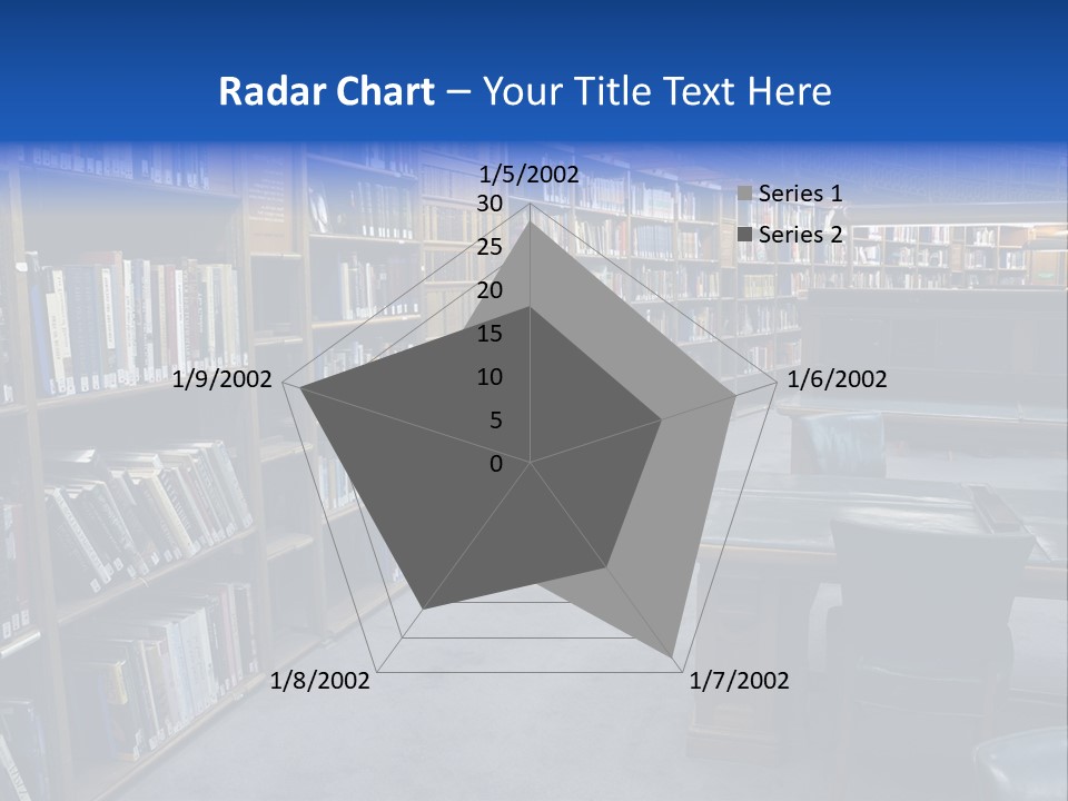 Lots Of Bookson Shelves At The Library. PowerPoint Template