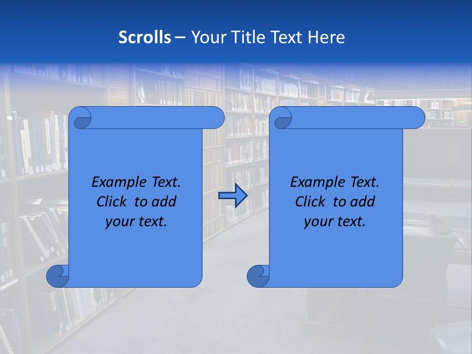 Lots Of Bookson Shelves At The Library. PowerPoint Template
