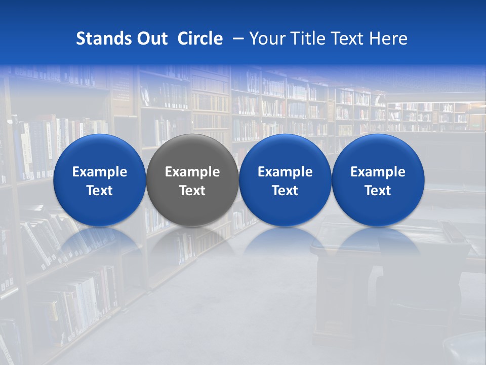 Lots Of Bookson Shelves At The Library. PowerPoint Template