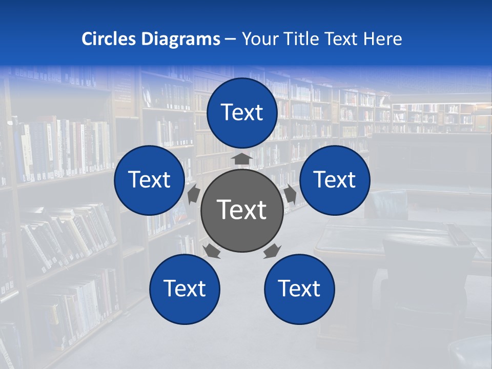 Lots Of Bookson Shelves At The Library. PowerPoint Template