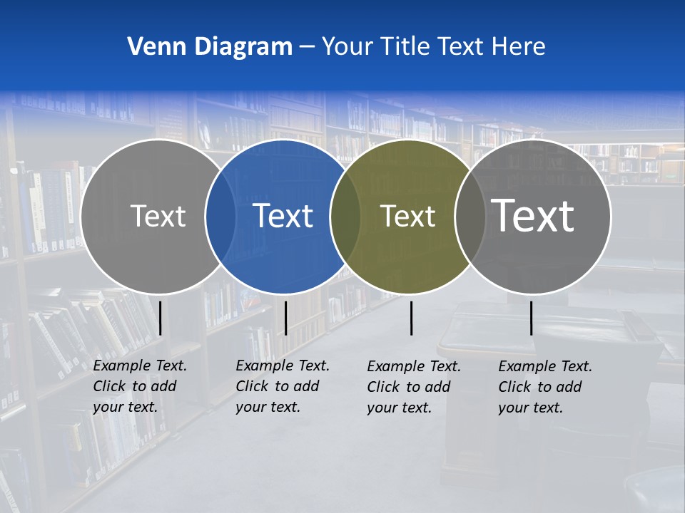 Lots Of Bookson Shelves At The Library. PowerPoint Template