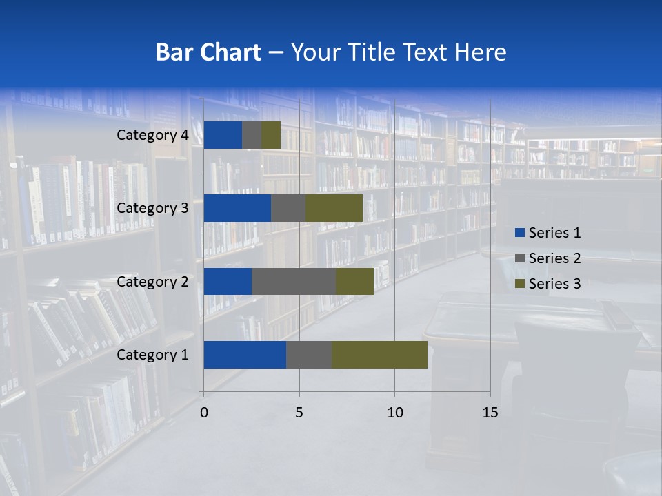 Lots Of Bookson Shelves At The Library. PowerPoint Template