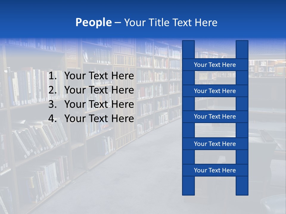 Lots Of Bookson Shelves At The Library. PowerPoint Template
