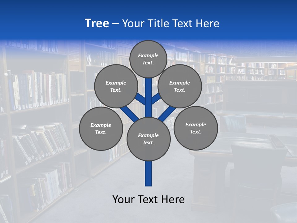 Lots Of Bookson Shelves At The Library. PowerPoint Template