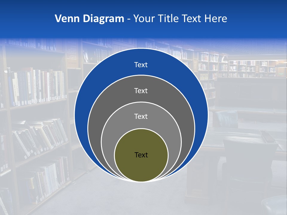 Lots Of Bookson Shelves At The Library. PowerPoint Template