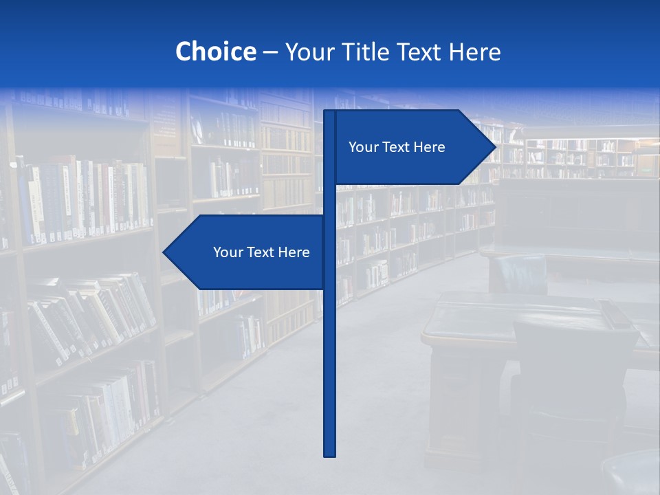 Lots Of Bookson Shelves At The Library. PowerPoint Template