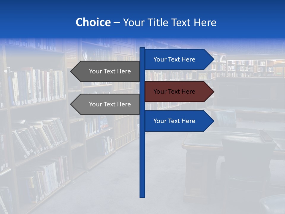 Lots Of Bookson Shelves At The Library. PowerPoint Template