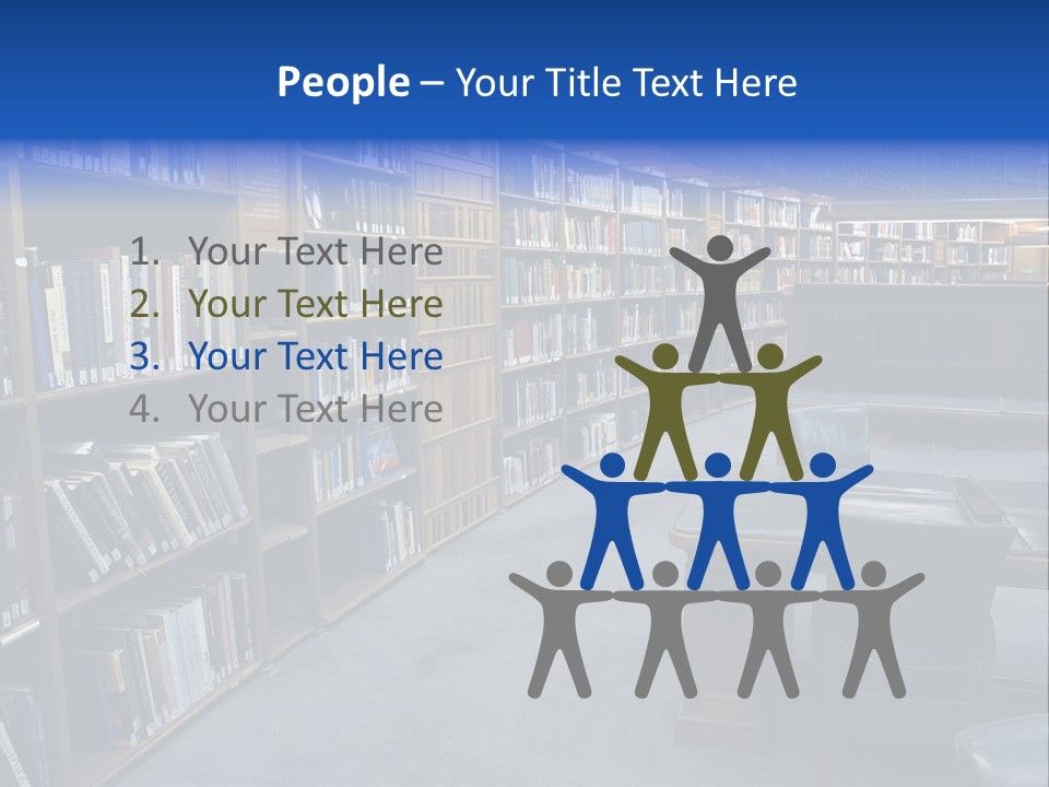 Lots Of Bookson Shelves At The Library. PowerPoint Template