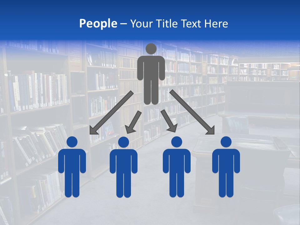 Lots Of Bookson Shelves At The Library. PowerPoint Template