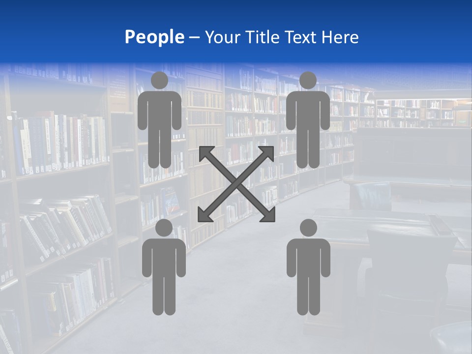 Lots Of Bookson Shelves At The Library. PowerPoint Template