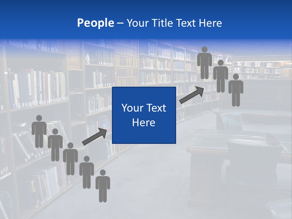 Lots Of Bookson Shelves At The Library. PowerPoint Template